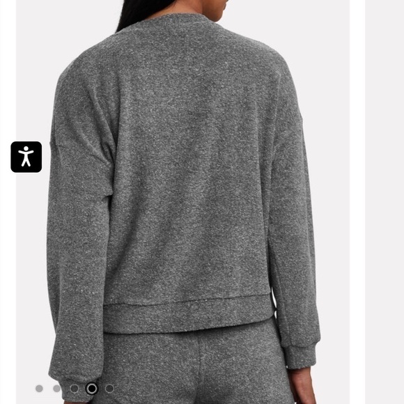 DONNI Terry Henley Sweatshirt Heather Grey - Picture 3 of 5